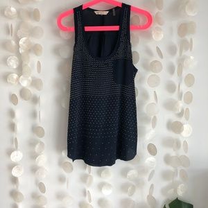 Rebecca Taylor 100% Silk Tank with Silver Studs